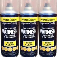 Paint Factory Varnish Interior & exterior All Purpose Gloss Clear 400ml - Pack of 3