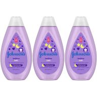 Johnson's Baby Bedtime Bath 300ml bottle on a bathroom shelf next to baby bath toys
