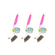 Dishmatic Cleaning Anti-bacterial Big Job Pink Brush - Pack of 3