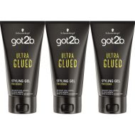 Schwarzkopf Got2b Ultra Glued Black 150ml - Pack of 3