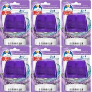 Toilet Duck Purple Wave Rimblock Holder 55ml clipped onto a toilet rim
