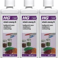 HG Stain Away 6, Removes Ballpoint Pen Ink, Stubborn Food & Colouring Marks 50ml - Pack of 3