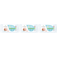 Natura Baby Wipes Sensitive Newborn Biodegradable 60 Wipes pack on a nursery shelf
