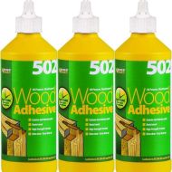 Everbuild 502 All Purpose Weatherproof Wood Adhesive Bottle 500ml - Pack of 3