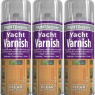 Paint Factory Yacht Varnish All Purpose Clear Gloss Finish 400ml - Pack of 3