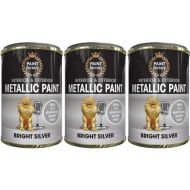 Paint Factory Metallic Paint Interior & Exterior Bright Silver 300ml - Pack of 3