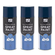 151 Blue Gloss Multi Purpose Aerosol Spray Paint 400ML - Pack of 3