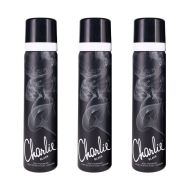 Charlie Body Spray Black White Musk & Mandarin 75 ML - Pack of 3