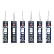 Everbuild Caulk Once Premium Quality Acrylic Caulk White 295 ml - Pack of 6