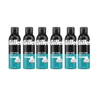 Gillette Shaving Foam Original Scent Sensitive Skin 200ml can on a bathroom shelf
