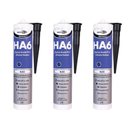  Bond It Premiere HA6 Black Marine Grade RTV Silicone Sealant 310ml  - Pack of 3
