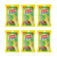 Elbow Grease Rubber Gloves Extra Strong Non-Slip Size Large - Pack of 6