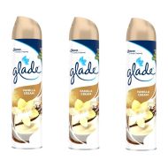 Glade Vanilla Air Freshener Spray 300ml aerosol can on a clean shelf
