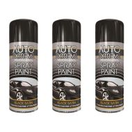 Auto Extreme All Purpose Professional Spray Paint Black Satin 400ml - Pack of 3