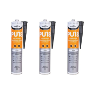 Bond It PU18 Black Polyurethane Sealant Adhesive Strong Paintable - Pack of 3