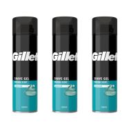Gillette Classic Sensitive Skin Shaving Gel 200ml - Pack of 3