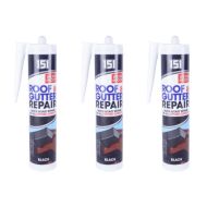 151 Black Roof & Gutter Waterproof Sealant for Repairs 400ML - Pack of 3