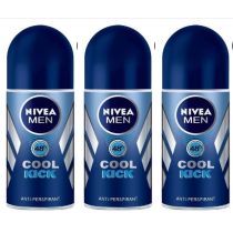 Nivea Men Cool Kick Deodorant Roll On 50ml - Pack of 3