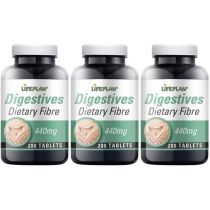 Lifeplan Digestives Dietary Fibre 440mg 200 Tablets - Pack of 3