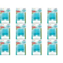 Toilet Duck 3 In 1 Cool Mist Rim Block Holder 55ml clipped onto a toilet rim
