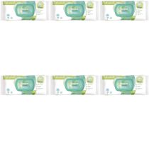 Pampers Harmonie Aqua Baby Water Wipes 48s pack on a clean nursery changing table