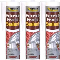 Everbuild Window and Door Frame Acrylic Sealant White 290ml - Pack of 3