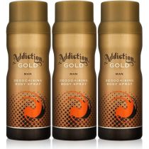 Addiction Deodorant Body Spray Gold Men 150ML - Pack of 3