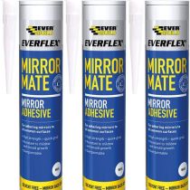 Everbuild Everflex Mirror Mate Mirror Adhesive White 290ml - Pack of 3