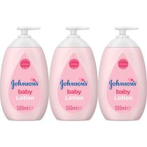 Johnson's Baby Lotion 500ml bottle on a clean nursery changing table
