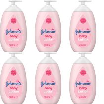 Johnson's Baby Lotion 500ml bottle on a clean nursery changing table
