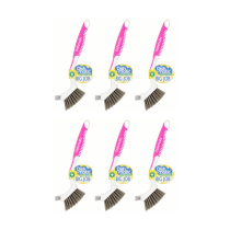 Dishmatic Cleaning Anti-bacterial Big Job Pink Brush - Pack of 6