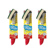 Dish Matic Washing Up Brush Sponge With Liquid Dispenser - Pack of 3