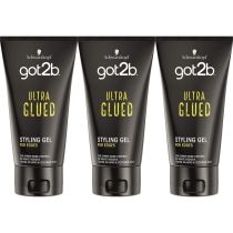 Schwarzkopf Got2b Ultra Glued Black 150ml - Pack of 3