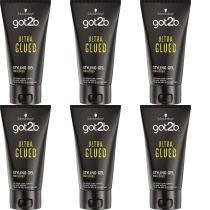 Schwarzkopf Got2b Ultra Glued Black 150ml - Pack of 6