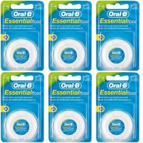 Oral B Essential Waxed Mint Floss 50m - Pack of 6