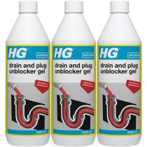 HG Drain & Plug Unblocker Gel 1L - Pack of 3
