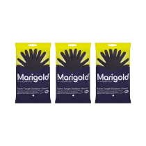 Marigold Extra Tough Outdoor Cleaning Rubber Gloves Extra Large Black - Pack of 3