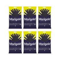 Marigold Extra Tough Outdoor Cleaning Rubber Gloves Extra Large Black - Pack of 6