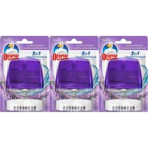 Toilet Duck Purple Wave Rimblock Holder 55ml clipped onto a toilet rim
