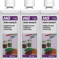 HG Stain Away 6, Removes Ballpoint Pen Ink, Stubborn Food & Colouring Marks 50ml - Pack of 3