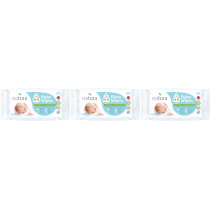 Natura Baby Wipes Sensitive Newborn Biodegradable 60 Wipes pack on a nursery shelf

