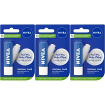 NIVEA Lip Balm Original Care 4.8g - Pack of 3