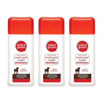 Pride & Groom Medicated Doggie Shampoo Cherry 300ml - Pack of 3