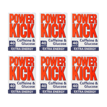 Power Kick Tablets Caffeine & Glucose 40 Tablets - Pack of 6