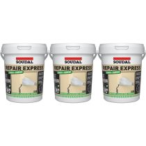 Soudal Repair Mortar Cement Ready Filler Beige 900ml - Pack of 3