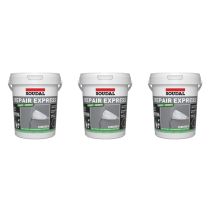 Soudal Repair Mortar Cement Ready Mix Filler Grey 900ml - Pack of 3