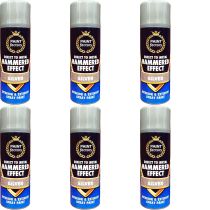 Paint Factory Hammered Effect Spray Paint Silver 400ml - Pack of 6