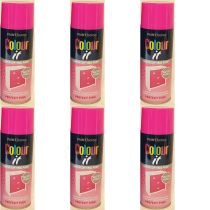 Paint Factory Colour It Quick Drying Spray Perfect Pink Gloss Finish 400ml - Pack of 6