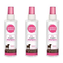 Pride & Groom Dry Doggie Shampoo Spray Raspberry 200ml - Pack of 3