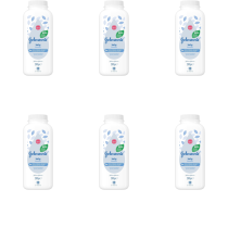 Johnson's Baby Powder Natural 200g bottle on a clean changing table surface
